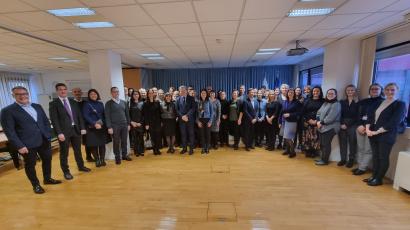 Skupinska fotografija s sprejema pri ministru (foto: Ministrstvo za visoko šolstvo, znanost in inovacije)